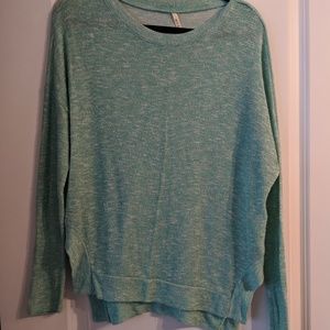Turquoise and glitter sweater